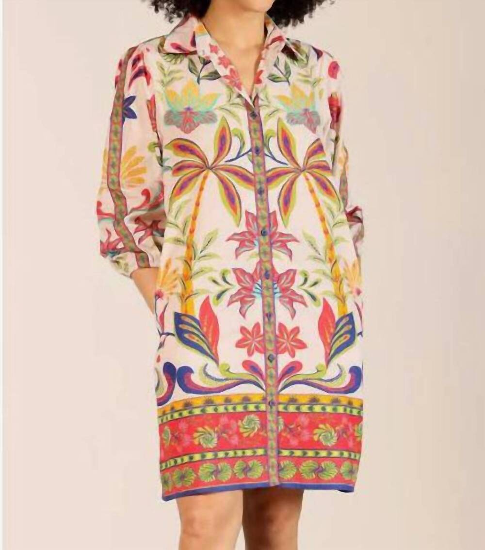 NEW MAUDE VIVANTE coral island ava dress in multi